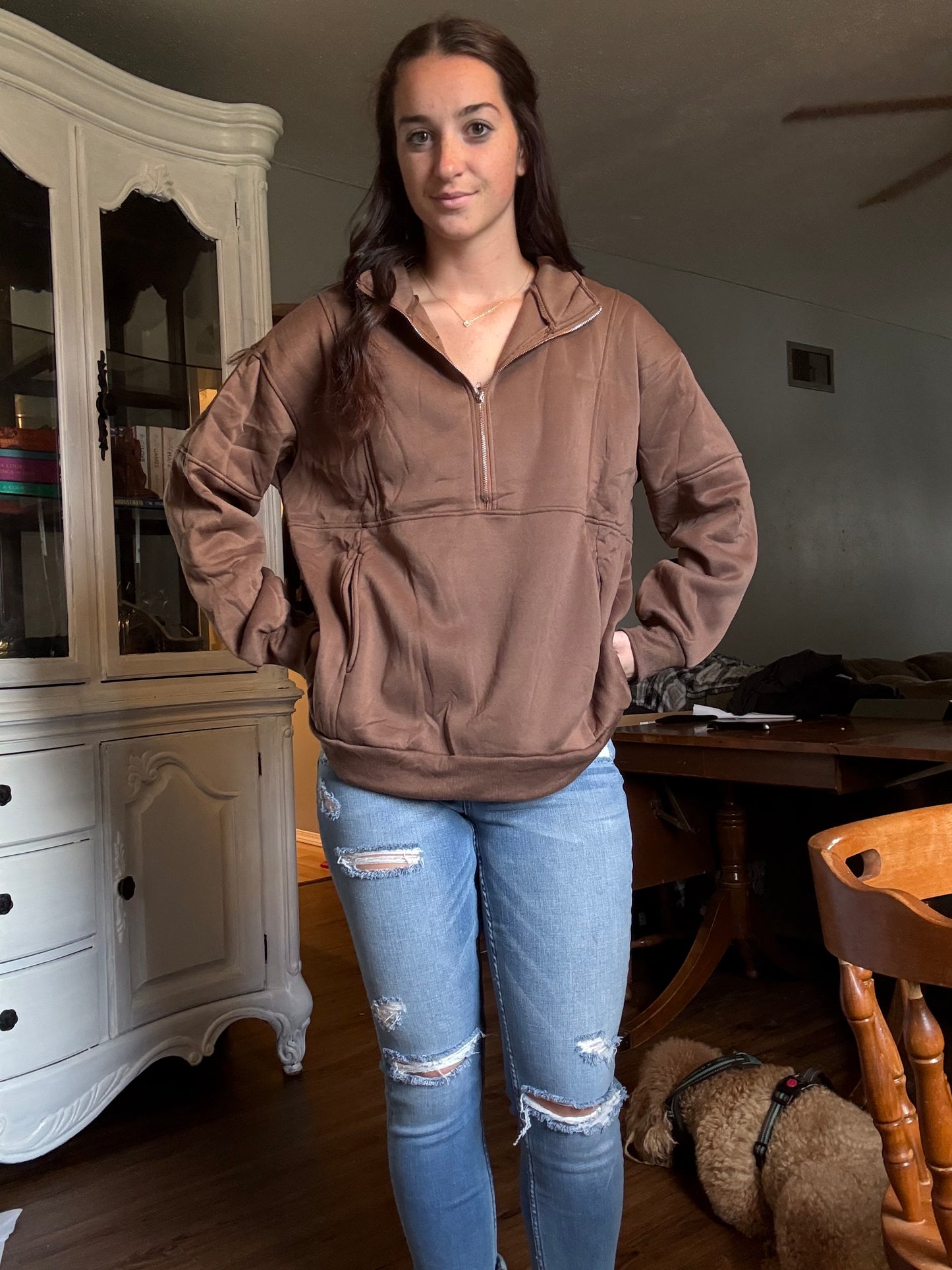 3/4 Zip Pullover Sweatshirt