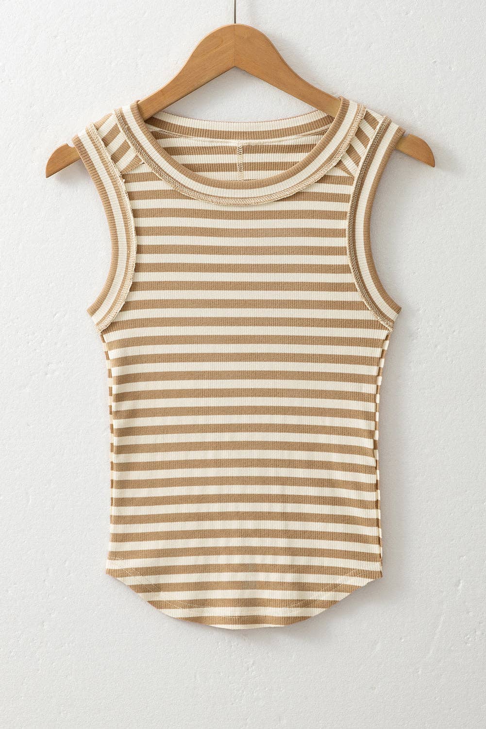 Stripe Reverse Seam Sleeveless Top