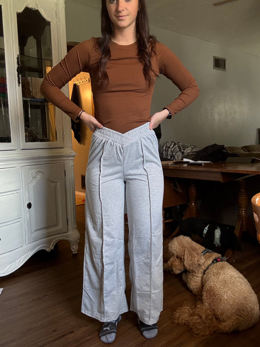 V-Waist Grey Sweatpants