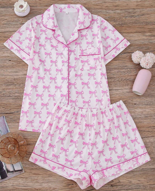Pink Bow PJ Set