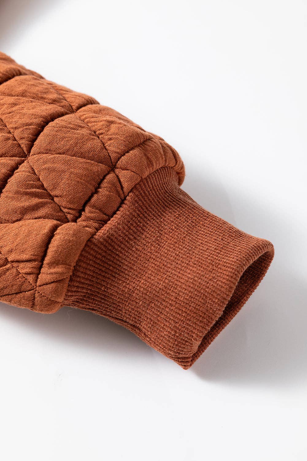 Geometric Quilted Half Zipped Sweatshirt