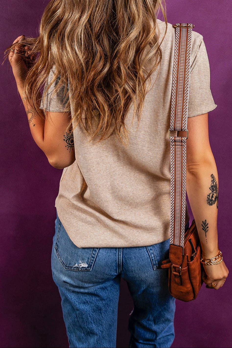 Ribbed Henly Short Sleeve Summer Top