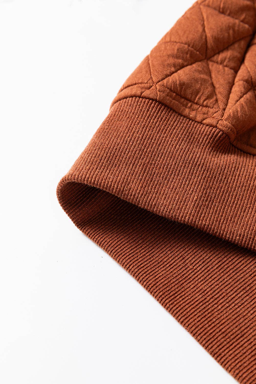 Geometric Quilted Half Zipped Sweatshirt